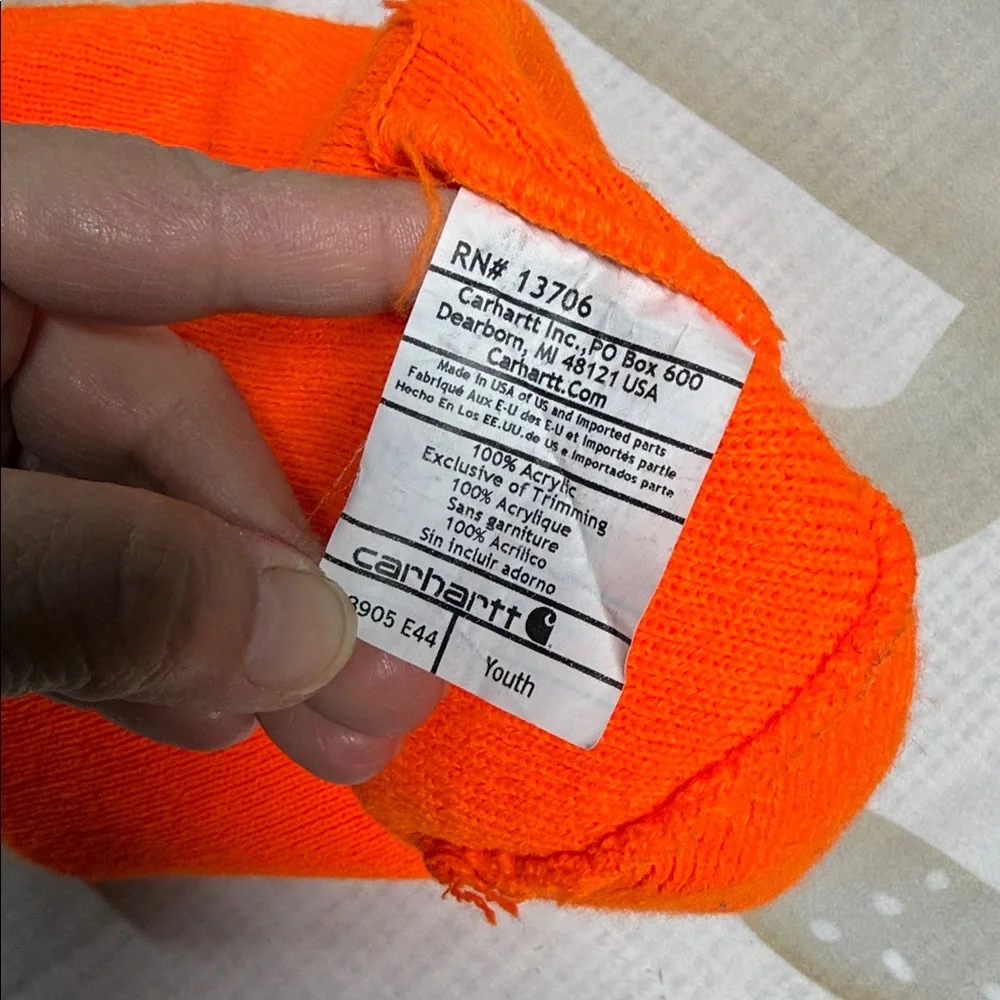 Carhartt youth Vibrant Orange Knit Hat beanie